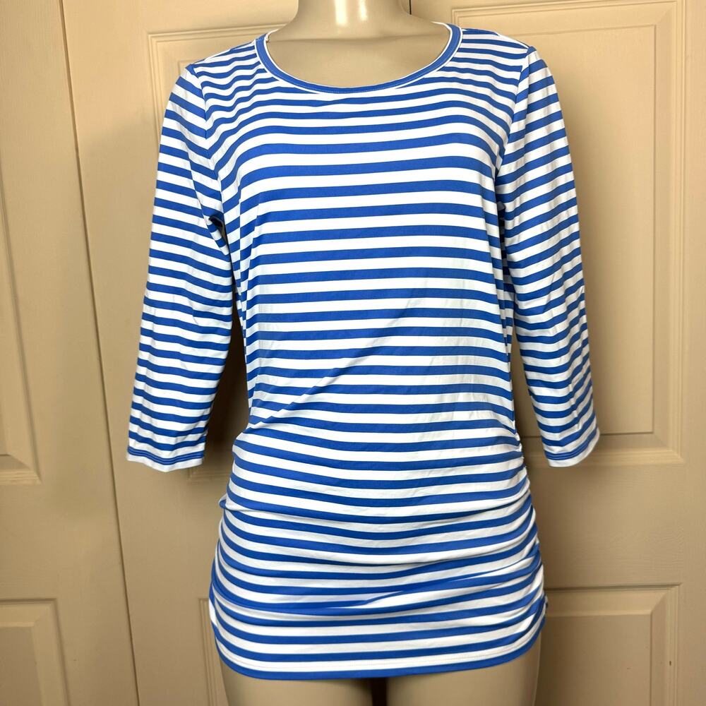 J MLaughin Signature Catalina Cloth Wavesong Stripe Tshirt Tee Top Size Medium
